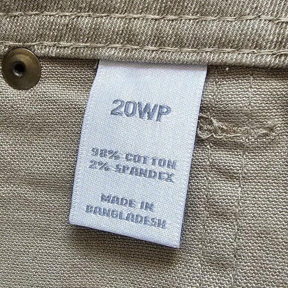 VTG Fashion Bug Khaki Pants Bootcut Tan Plus Size 20WP Pork chop Pockets - Picture 9 of 11
